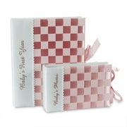Woven Ribbon Baby Book and Photo Album, Pink