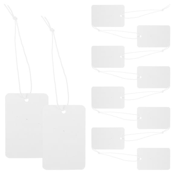 EXHUMKY BERTDOMD 100Pcs Retail Tags with Elastic for Handmade Items Wrapping Product Display