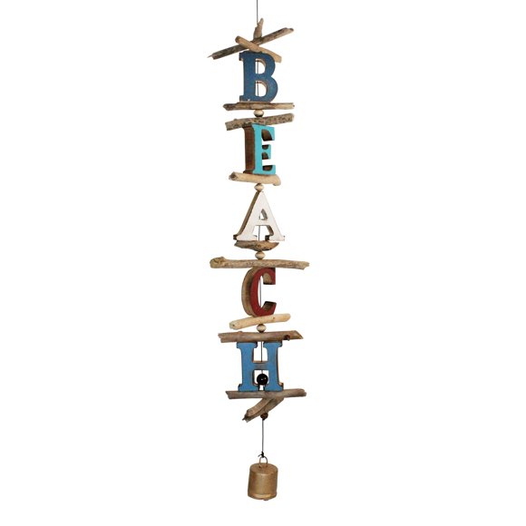 Campana Decorativa Colgante con Letras de Playa Cohasset