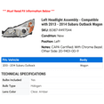 thumbnail image 2 of Left Headlight Assembly - Compatible with 2013 - 2014 Subaru Outback Wagon, 2 of 2