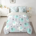 thumbnail image 2 of Homewish Cute Elephant 7-Piece Twin Bedding Sets,Zoo Animal Bedding Comforter Set,Green Gray Sheet Sets For Boys Kids,Super Cozy Room Decor Reversible, 2 of 8