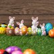 thumbnail image 5 of JOYIN Huevos de Pascua con la palabra de Pascua de resina centro de mesa, decoraci&oacute;n de 4 conejos, conejito y huevo, figura para decoraci&oacute;n del hogar y la oficina, 5 of 9