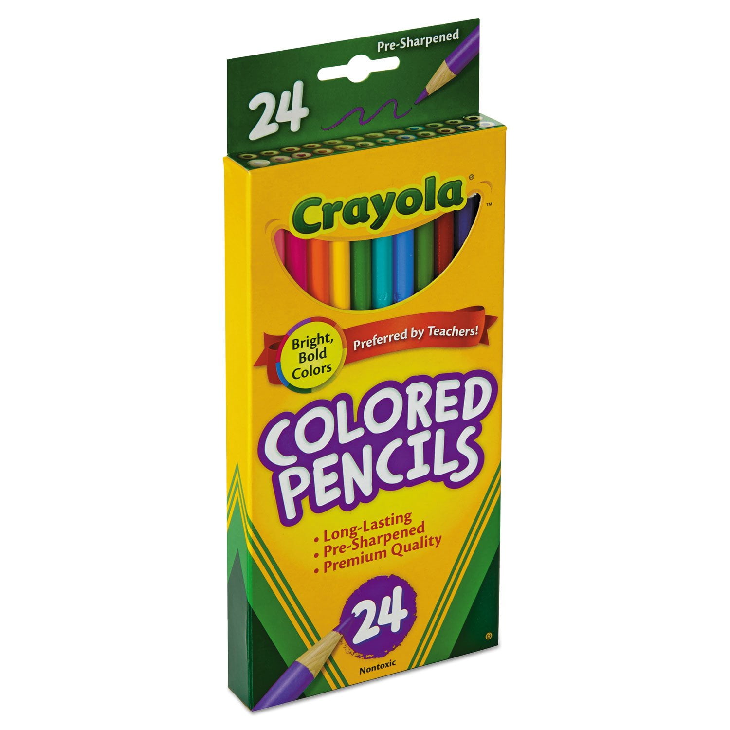 Crayola Colored Pencils Long 24 in a Pack, Case of 36