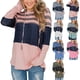 thumbnail image 4 of Sudadera con capucha de manga larga con empalme a rayas, suave y holgada, para mujer, para la cita diaria en la universidad, 4 of 6