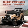 thumbnail image 3 of FINITO Kids Ride On Truck 12V with Remote Control Electric Powered Off-road Vehicle Car Toy for Boys Girls Age 3+ , Beige, 3 of 8