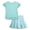 Icy Mint, variant on Girls Skorts Set Short Sleeve Ribbed Shirt and Stylish Ruffle Bike Skort for Girls 2 Piece