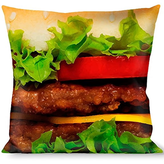 Buckle-Down Throw Pillow - Hamburger Vivid