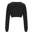 thumbnail image 6 of Felirenzacia Women's Fuzzy Plush Sweatshirt, Fluffy V Neck Long Sleeve Y2K Cropped Pullover Tops, Fall Winter Furry Slim Fit Shirt, S-XL, 6 of 7