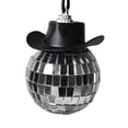 thumbnail image 2 of EGYMEN Cowboy Hat Disco Ball Keychain, Mini Disco Ball Ornament, Glass Mirror Ball Cowboy Hat Decoration, Disco Ball Key Ring, Sparkling Dance Party Accessory, 2 of 5