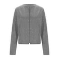 thumbnail image 5 of HXWCHs Stylish Metallic Open Front Casual Jacket Long Sleeve Cardigan Lightweight Outerwear Loose Fit Fall Fashion for Women M Light Gray, 5 of 5