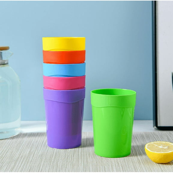 Chainplus Unbreakable Reusable Plastic Kids Cups, Colors may vary, 13.5 oz Plastic Cups, Set of 12