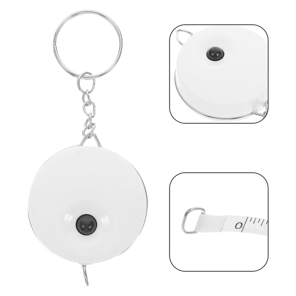 Soimiss Retractable Tape Measure Keychain White ABS Soft and Gentle for Sewing 1Set