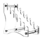 thumbnail image 1 of Exhibidor de Cuchillos de Acrílico - Estante para Cuchillos Desmontable de 6 Niveles, Estante Liviano para Guardar Cuchillos de Bolsillo, 1 of 5