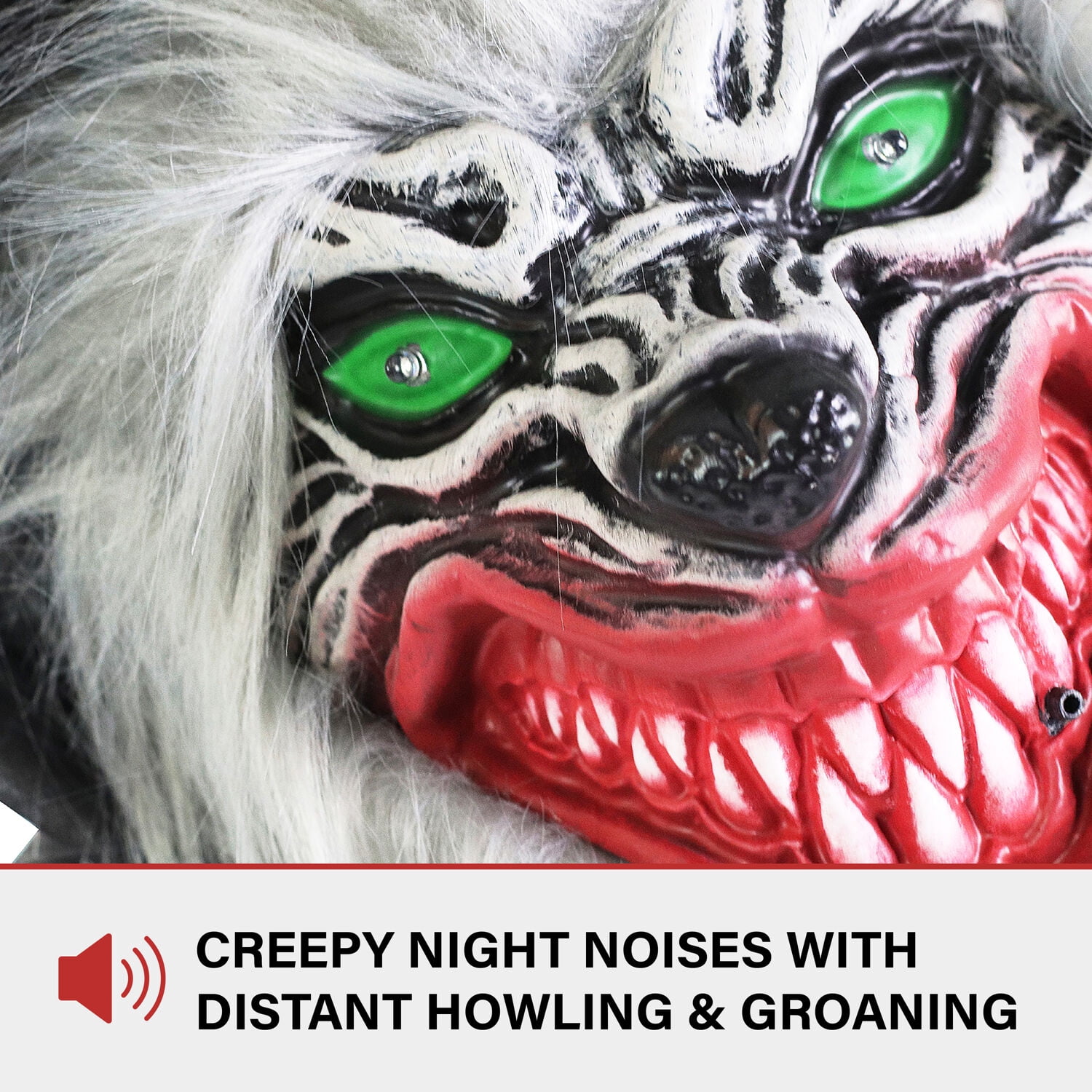 Haunted Hill Farm 30 in Werewolf Animatronic with Lights and Sound, HHWOLF-4FLSA