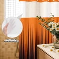 thumbnail image 3 of No Hook Shower Curtain, Burnt Orange Black Ombre Shower Curtains for Bathroom with See Through Top Window, Modern Abstract Striped Gradient Waterproof & Washable Bath Curtain Extra Long 72"x84", 3 of 9