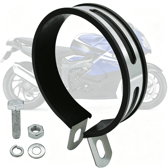 ZHZFKQ Universal Motorcycle Exhaust Clip Clamp Muffler Pipe Hanger Bracket|Half Round,Suitable for Most Motorcycles Muffler Hanger