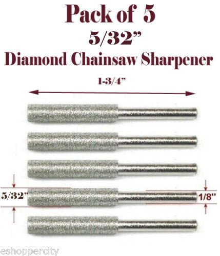 30 pcs THK Diamond coated CYLINDRICAL burr 4MM Chainsaw Sharpeners 5/32" inch 