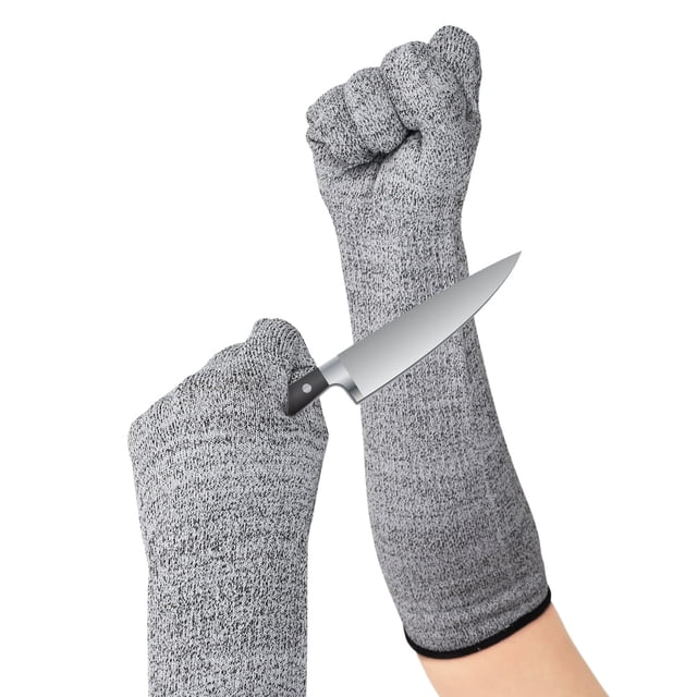 1 Pair Cut Resistant Knit Sleeves 19.7 Inch Cut Resistant Gloves Outdoor Work Safety Anti-cutting Arm Guard Protective Glove Arm Guard Protection Prevent Scrapes Slash Resistant Sleeves