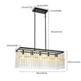 thumbnail image 2 of Modern Pendant Light Rectangle Crystal Chandelier Dining Room Lighting Fixture, 2 of 10