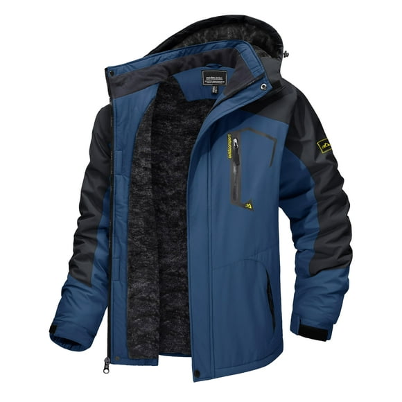 Chaqueta impermeable TACVASEN para hombre resistente al agua, color azul, talla L