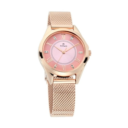 Titan Sparkle Pink Dial Analog Watch for Women