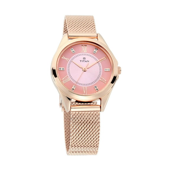 Titan Sparkle Pink Dial Analog Watch for Women