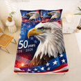 thumbnail image 5 of Manfei Usa Flag Eagle Queen Sheets,250 Years Anniversary Fireworks Queen Sheet Sets,4 Pieces,1 Flat Sheet, 1 Fitted Sheet and 2 Pillowcases, 5 of 6