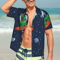 thumbnail image 7 of Disketp Hawaiian Shirts For Men,Dinosaur Astronaut Space Surfing Print Mens Casual Short Sleeve Button Down Shirts Beach Shirt, 7 of 7