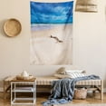 thumbnail image 2 of Driftwood Decor Tapestry, Driftwood on the Deserted Sandy Beach and the Cloudy Sky Digital Image, Wall Hanging for Bedroom Living Room Dorm Decor, 40W X 60L Inches, Beige and Blue, by Ambesonne, 2 of 5