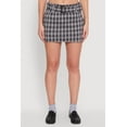 thumbnail image 3 of Womens Fleece Lined Plaid Mini Skirt with Belt, 3 of 5