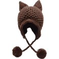 thumbnail image 1 of ORUYROP Winter Cute Cat Ears Knit Hat Ear Flap Crochet Beanie Hat, 1 of 6