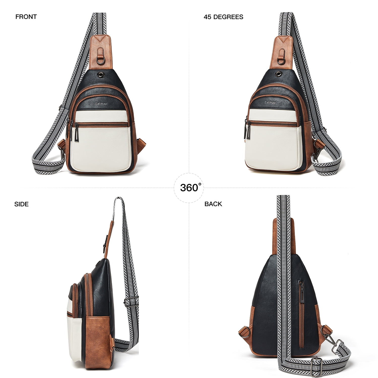LATMAP Crossbody Sling Bag for Women&Men, Adjustable Straps, Suitable for Travel and as a Gift
