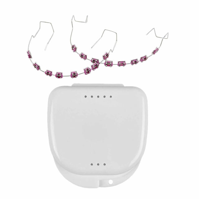 Decoración de dientes temporal decorativa para los estudiantes practicar accesorios con almacenamiento rosa