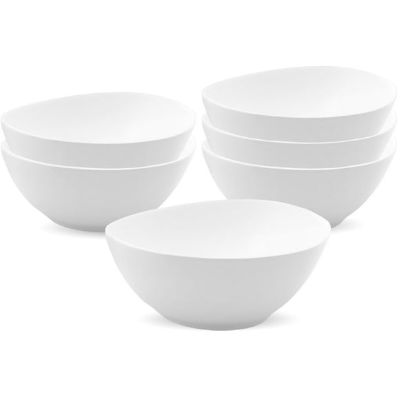 18 oz Porcelain Bowls - White Soup and Pasta Bowls, Microwave & Dishwasher Safe, Versatile Serving Bowls for Cereal, Ice Cream, Salad, and Dessert, set of 6 – Stylish, Functional, and Durabl