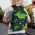 thumbnail image 6 of Fuzoiu Dinosaurs and Flowers Print School Backpack for Teens,Large Bookbag,Lightweight Laptop Bag for Travel, Work, School & Outdoor Adventures, 6 of 6