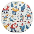 thumbnail image 3 of Ryvnso Christmas Santa Claus Skating Round Plate Mats Dining Table Placemat Set of 4 for Holiday Decoration, 3 of 7