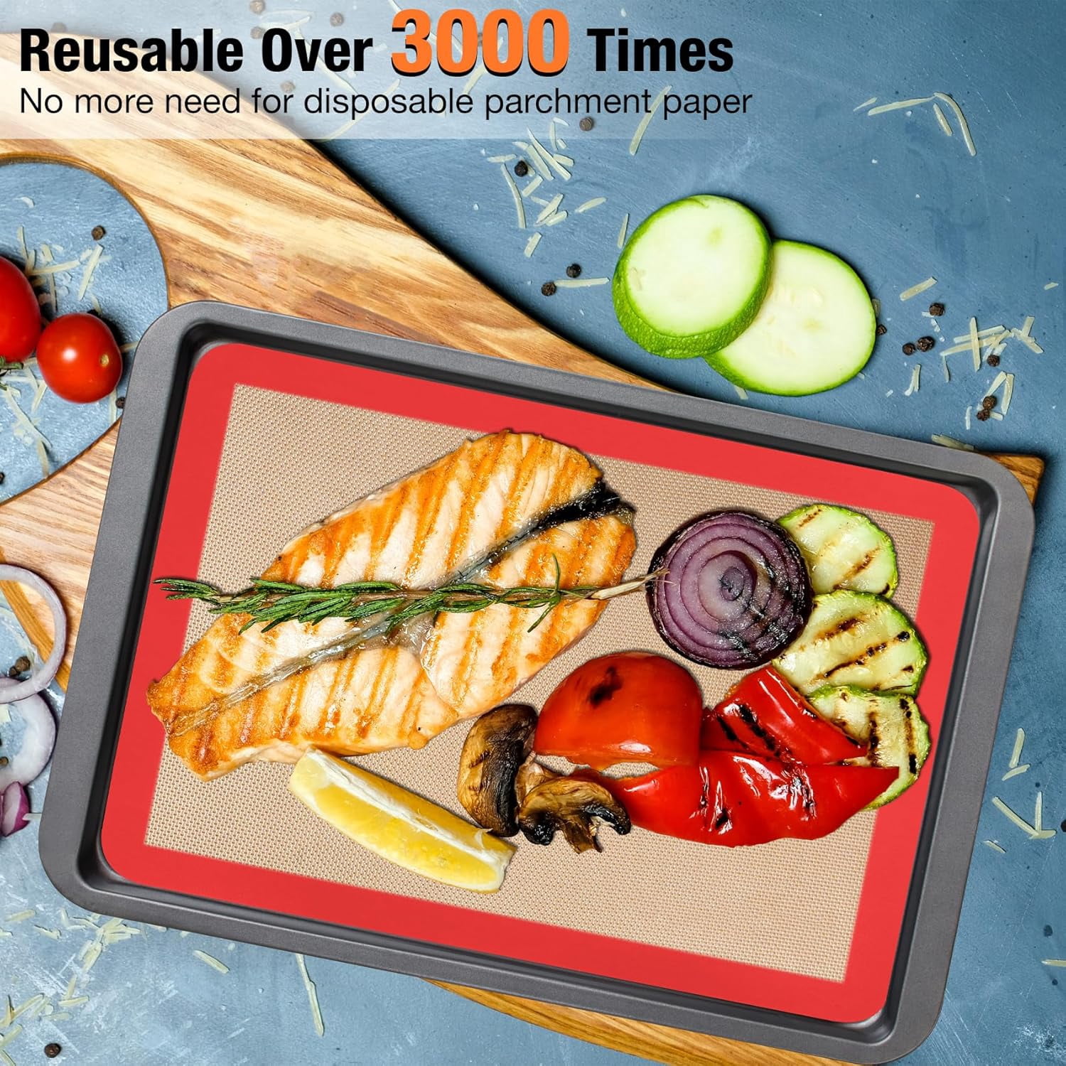 Silicone Baking Mat Set Reusable Heat Resistant Non Stick Baking Mat for Oven