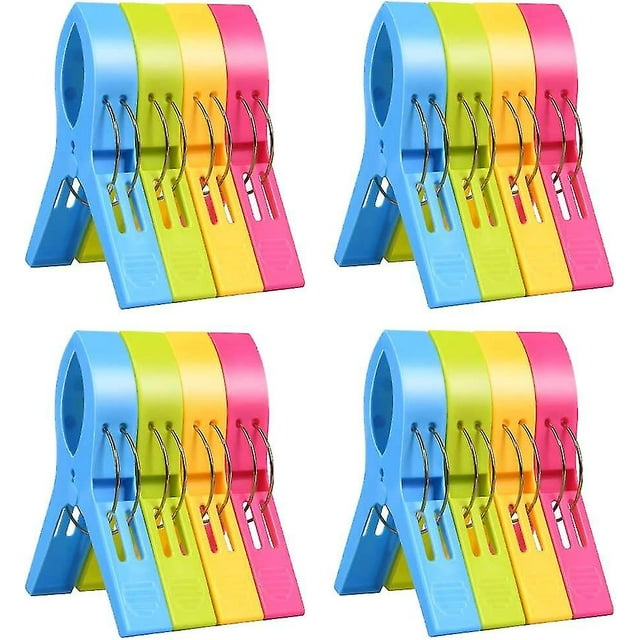 Beach Towel Clips, 16pcs Gift Large Laundry Clips Towel Clips, Bright Colors