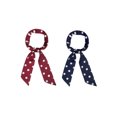 thumbnail image 6 of INSPIRE CHIC 2Pcs 50s Skinny Silky Scarf Polka Dots Waistband Narrow Neck Scarf Long Red&Short Navy Blue, 6 of 6
