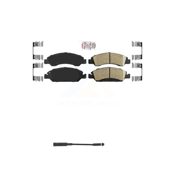 AmeriBRAKES Front Ceramic Disc Brake Pads and Wear Sensors Kit for Car GMC Chevrolet Silverado 1500 LD Sierra Limited Yukon with 2 Piston Caliper KNW-100573