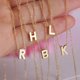 thumbnail image 3 of Collar con inicial de moda para joyería colgante de mujer, Gargantilla con letras cortadas de Color dorado, con un solo nombre, regalo, envío directo, 3 of 3