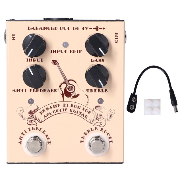 Efecto de preamplificador de guitarra Sincero Pedal analógico Accesorios de audio DC9V 100mA