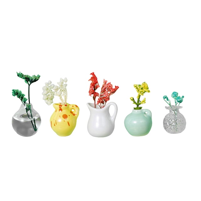 Ceramics Vase Fridge Magnet 5pcs Mini Diy 3D Creative Mensaje STICKE (C)