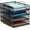 Classic Black, variant on Stackable Paper Tray, Desktop Organizer, File Storage, Office, Metal Mesh, 10.5" L x 13.5" W x 11.25" H, 4 Pcs., Black