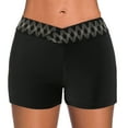 thumbnail image 1 of B91xZ Maillot de Bain pour Femmes Rétro Froncé Short de Bain Tankinis Froncé, Noir L, 1 of 4
