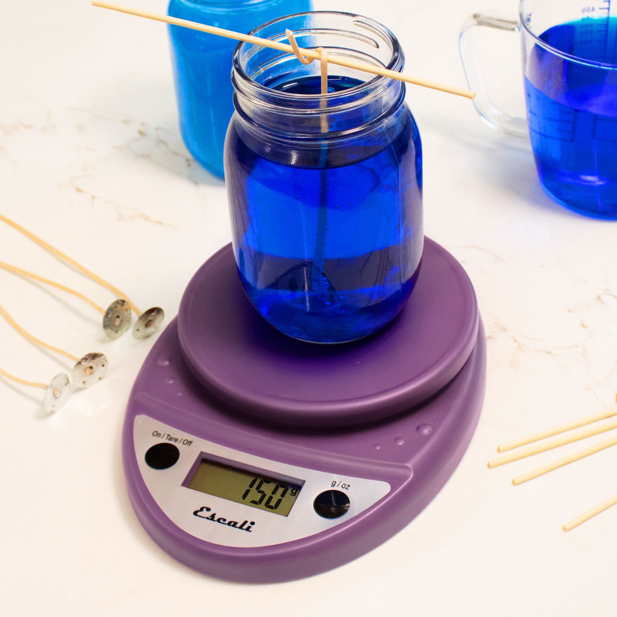 Escali Primo Digital Food Scale Multi-Functional Kitchen Scale and Baking Scale for Precise Weight Measuring and Portion Control, 8.5 x 6 x 1.5 inches, Lavender