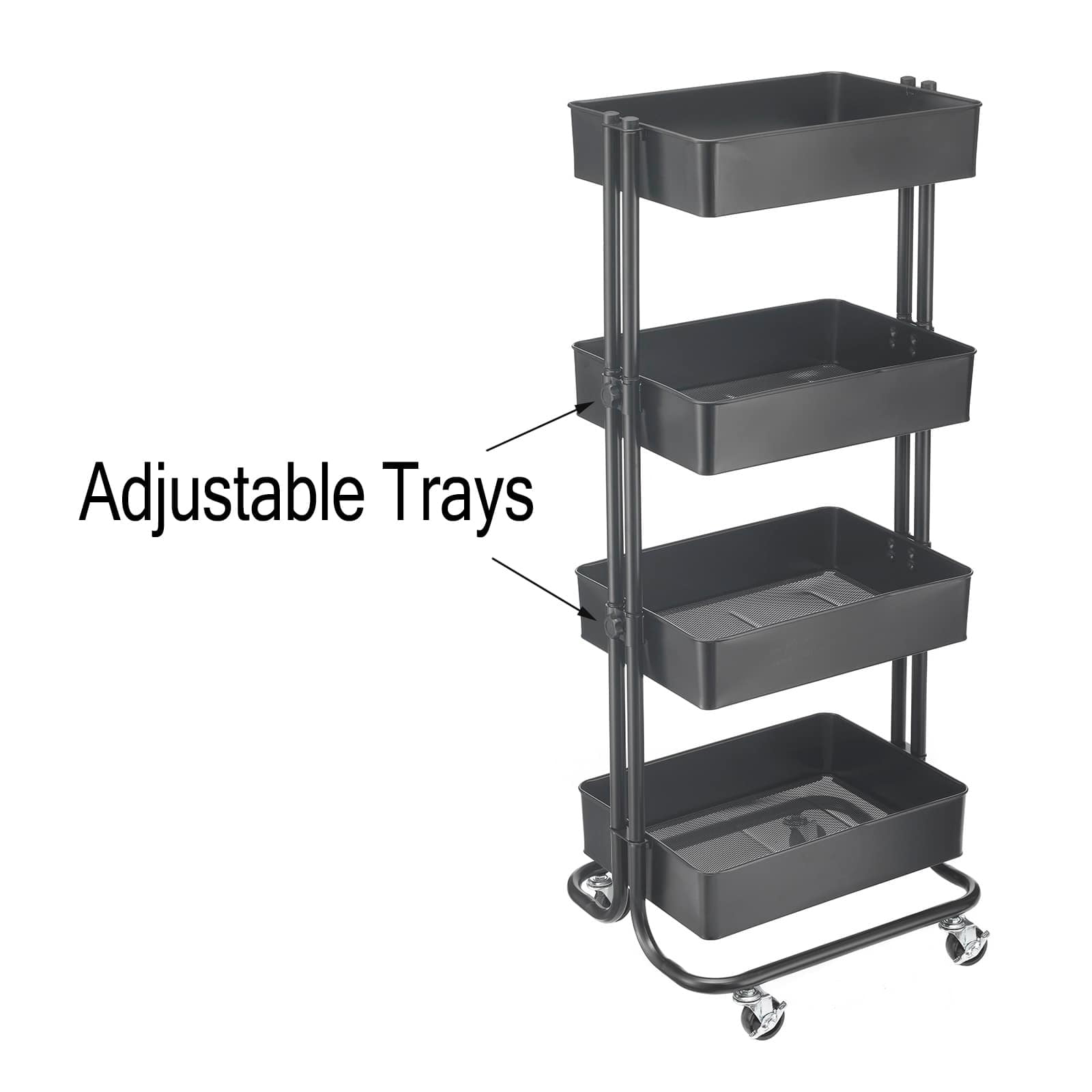 MICHAELS Black Lexington 4-Tier Rolling Cart by Simply Tidy™ - 2