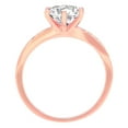thumbnail image 2 of 1.71 ct Round Cut Genuine Cultured Diamond SI1-SI2 I-J 18K Rose Gold Promise Wedding Statement Engagement Designer Ring W/ Crystal side stones size 8, 2 of 7
