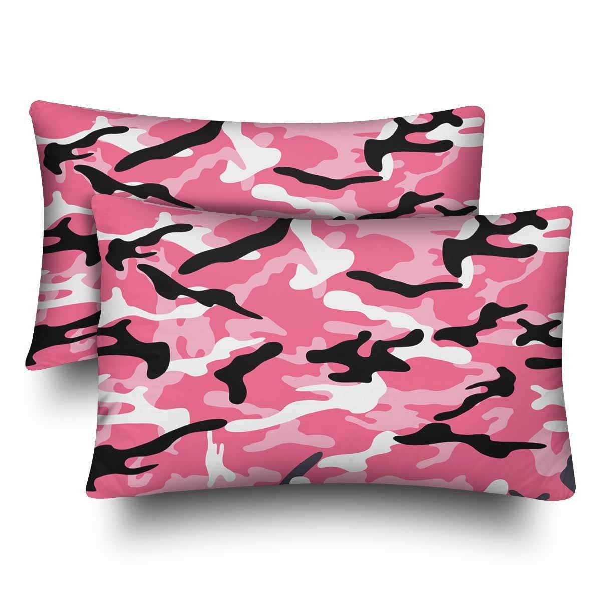 GCKG Soldier Camouflage Pink Black White Camo Pillow Cases Pillowcase