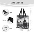 thumbnail image 3 of Rateoe 60s Black White Western Cowboy Print Lightweight Tote Bag for Women, Water-Resistant Shoulder Bag with Zipper, Spacious Casual Handbag for Work, School, Shopping, 3 of 7